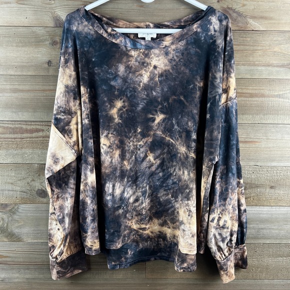 Umgee Tops - Umgee Womens Shirt Tie Dye Boho Grunge Dolman Sleeves Twist Collar Large‎